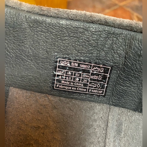 Like new! UGG W Mammoth Moccasin fringe Charcoal Gray suede knee high zip boots - Picture 9 of 11